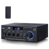 AK45 Stereo Receivers Amplifier Home Audio with Bluetooth, 300W, 2.0 Channel Power Amplifier for Home Stereo Syetem with RCA,SD,FM,USB, MIC in,Bluetooth Receiver for Karaoke,Studio view 1
