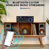 AK45 Stereo Receivers Amplifier Home Audio with Bluetooth, 300W, 2.0 Channel Power Amplifier for Home Stereo Syetem with RCA,SD,FM,USB, MIC in,Bluetooth Receiver for Karaoke,Studio view 4