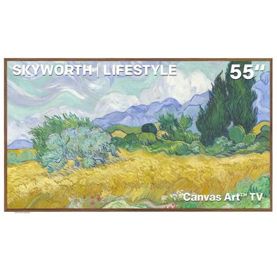 Skyworth 55 Inch C1 Canvas Art TV QLED + 4K UHD Smart TV with Google TV Art Mode Anti-Reflection Matte Screen Dolby Vision Dolby Atmos HDR No External Box (2024 Model, Lifestyle Series)