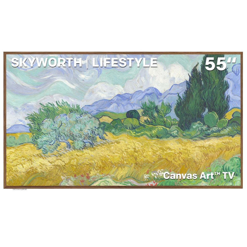 Skyworth 55 Inch C1 Canvas Art TV QLED + 4K UHD Smart TV with Google TV Art Mode Anti-Reflection Matte Screen Dolby Vision Dolby Atmos HDR No External Box (2024 Model, Lifestyle Series)