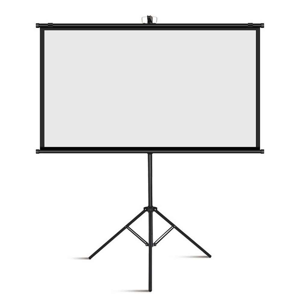 16:9 HD Tripod Projector Screen, Projection Screen with Stand 60-72 inch, Lightweight Pop-Up Matte White Projector Surface with Stand for Home Theatre, Travel, Classrooms, Offices(16:9 60in)