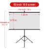 16:9 HD Tripod Projector Screen, Projection Screen with Stand 60-72 inch, Lightweight Pop-Up Matte White Projector Surface with Stand for Home Theatre, Travel, Classrooms, Offices(16:9 60in) view 2
