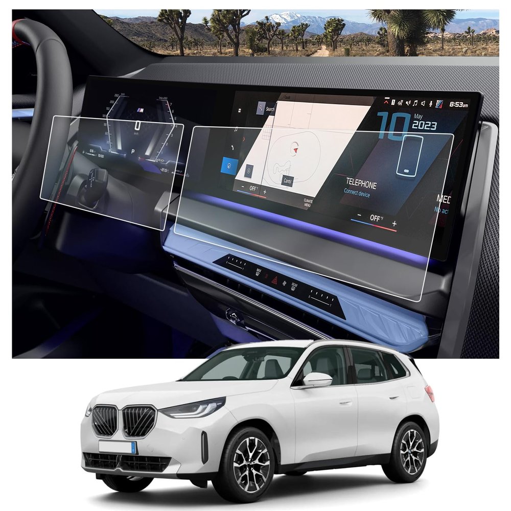 CDEFG 4Pcs for 2025 2026 BMW X3 Screen Protector for 2025 2026 BMW X3 xDrive30/ X3 M50 Accessories 2025 2026 BMW X3 Nano Screen Cover (14.9" Navi & 12.9" Dash) HD Clear
