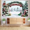 10x8ft Christmas Photography Backdrops North Pole Winter Pine Trees Candy Snowy Landscape Children Portrait Photography Photo Booth Banner view 3