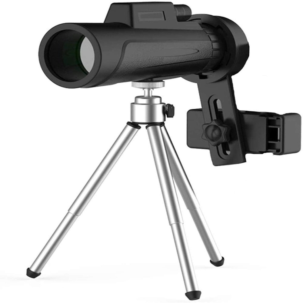 12x42 High Power Monocular Compact with Smartphone Adapter and Tripod BAK4 Prism FMC Lens Life Waterproof Monocular for Adult Bird Watching, Outdoor Hunti