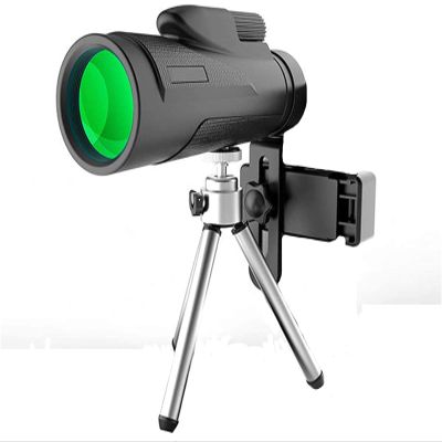 12x50 High Power Monocular Compact with Smartphone Adapter and Tripod BAK4 Prism FMC Lens Life Waterproof Monocular for Adult Bird Watching, Outdoor Hunti