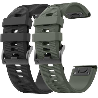 2 Pack Compatible with Garmin Fenix 5 / Fenix 6 / Fenix 7 Band/Fenix 8 Band, QuickFit 22mm Watch Band for Fenix 7 Pro/Fenix 6 Pro/Fenix 5 Plus Watch Bands (Black/Green)