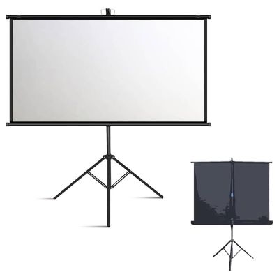 Standing Portable Movie Video Projection Screens, 16:9 to 4:3 HD Portable Foldable Wrinkle-Free Tripod Screen for Home Theater Cinema Indoor Outdoor Projector Movie Screen(16:9 60in)