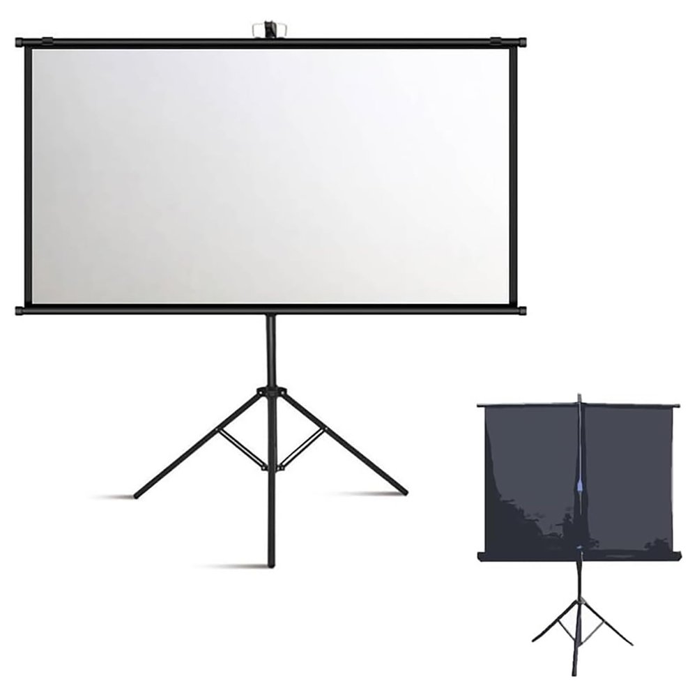 Standing Portable Movie Video Projection Screens, 16:9 to 4:3 HD Portable Foldable Wrinkle-Free Tripod Screen for Home Theater Cinema Indoor Outdoor Projector Movie Screen(16:9 60in)