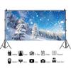 DORCEV 12x10ft Winter Natural Scenery Backdrop Banner Winter Pine Forest Wonderland Snowy Scene Photography Background Holiday Family Portraits Xmas New Year Eve Party Decorations Studio Props view 3