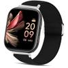 Compatible for FITVII Fitness Tracker Bands, 20mm, 22mm Stretch Elastics Nylon Adjustable Replacement Strap Accessories Compatible for FITVII HM57, HM78, HM68, HM21, H56, H86 Smart Watch Fitness Tracker (Black, 22mm size band) view 1