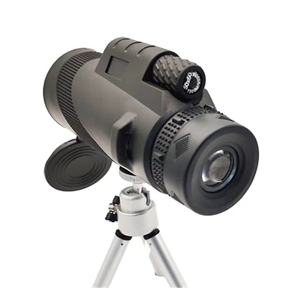 80X100 Zoom Monocular Telescope Spyglass Prism Wide Angle HD Handheld Telescope with Phone Tripod Scope Camping