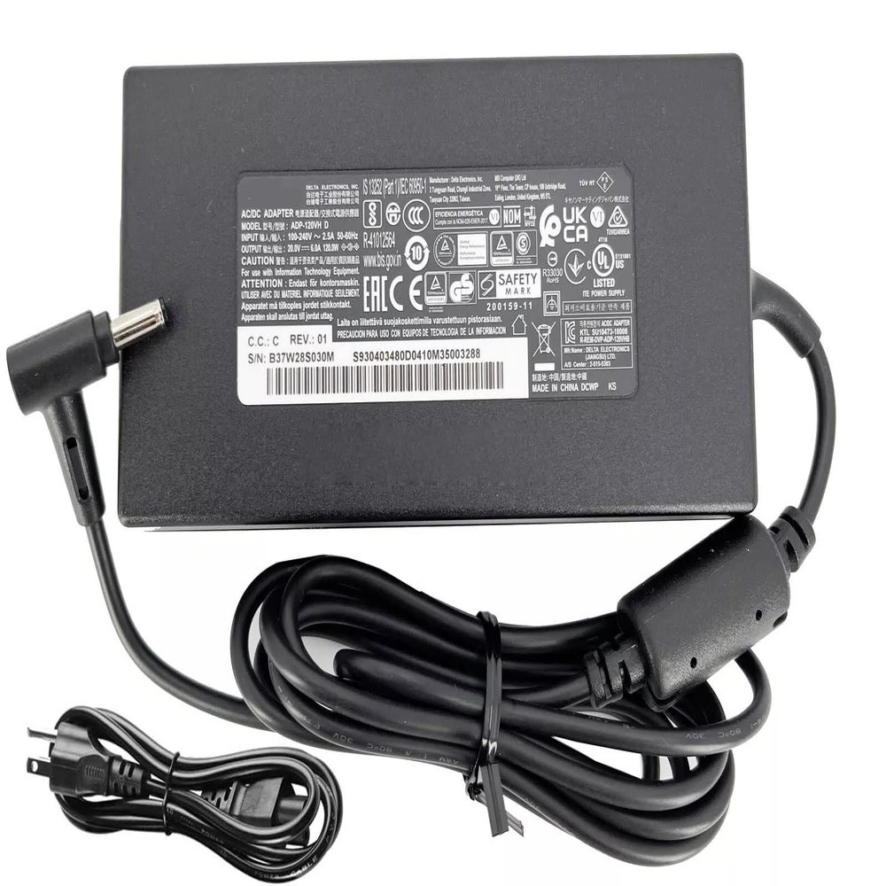20V 6A 120W AC Adapter Laptop Charger ADP-120VH D Compatible for MSI Thin GF63 PE62 GE72 16GH GE60 GE70 GP60 GE Series Laptop Power Supply4.53.0mm a pin in Center