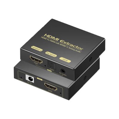 4K@60Hz Bi-Directional HDMI Audio Extractor Converter | Split to Optical TOSLINK & 3.5mm Stereo Output | Full HDMI Loop-Through with Signal Preservation