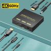 4K@60Hz Bi-Directional HDMI Audio Extractor Converter | Split to Optical TOSLINK & 3.5mm Stereo Output | Full HDMI Loop-Through with Signal Preservation view 2