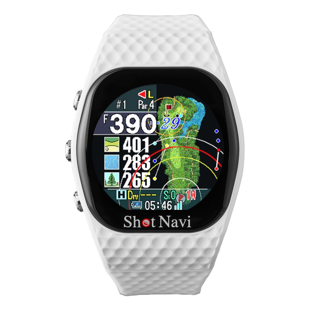 Shot Navi Infinity Touch Golf GPS Watch  1.2 Color Touchscreen, M10 GPS Chip, Lightweight 50 g, Made in Japan,White