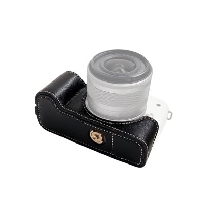 Andoer Portable Camera Protective Case Retro Style Camera Case Holder Carry Bag Opening Bottom Design with Shoulder Strap Replacement for Canon EOS M50/M50 II/M5