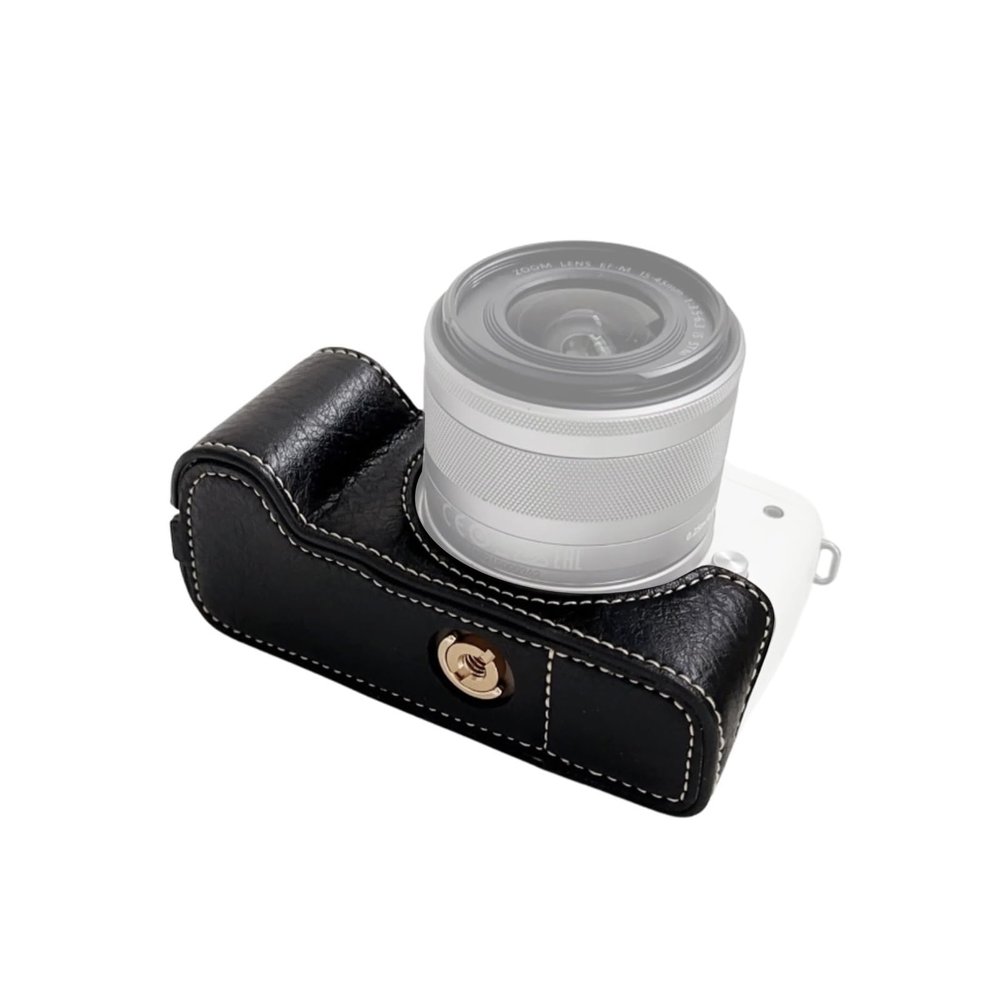 Andoer Portable Camera Protective Case Retro Style Camera Case Holder Carry Bag Opening Bottom Design with Shoulder Strap Replacement for Canon EOS M50/M50 II/M5