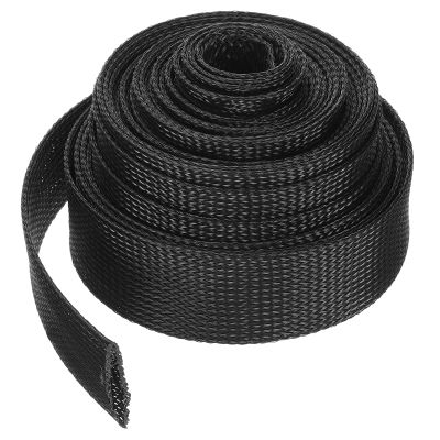 uxcell Cable Sleeving, 1.5 Inch -25ft PET Braided Cable Sleeve, Expandable Braided Cable Sleeve for TV/Computer/Home Theater/Other Home Device Cable - Black