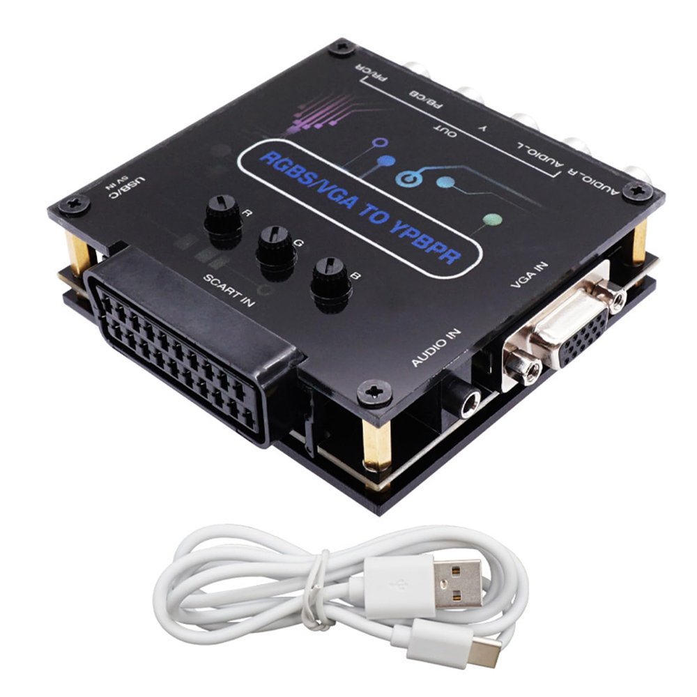Rooyar RGBS/SCART/VGA to YPBPR Component Converter for Retro Video Game Consoles