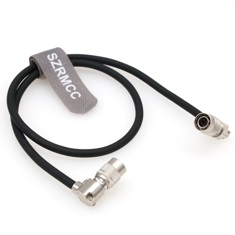 SZRMCC Hirose 4 pin Male to 4 pin Male Right Angle Adjustable Mixer Recorder Power Cable for Zaxcom 688/664,788T Sound Devices Zoom F4 F8