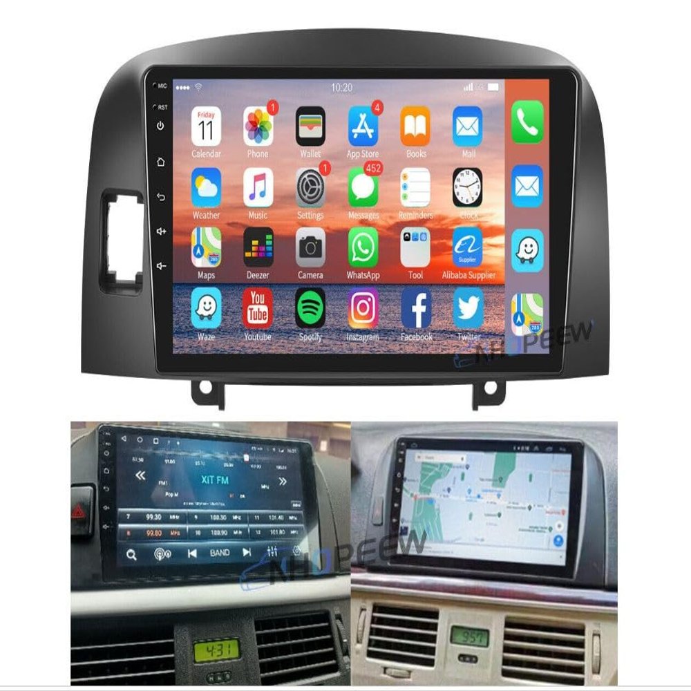 ikasus 9 inch Touchscreen Android 13 Car Stereo for Hyun-dai Sonata NF 2004-2008 Upgrade Replacement Radio with Carplay Android Auto, Car Audio Multimedia Player 2+32GB Head Unit FM Radio Bluetooth
