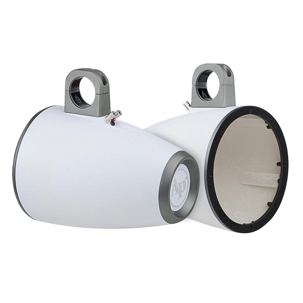 Audiopipe 10 Marine Tower Enclosures (APMP-1001WETW) for Mounting 10-inch Speakers, Wakeboard Speakers Enclosure, Sold in Pairs, Removable Cable Grommet, Aluminum Bracket
