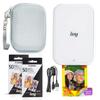 Canon Ivy 2 Mini Photo Printer (Pure White) - Bluetooth, Print from iOS & Android Devices, Bundle Incl. 110 Zink Sticky-Back Prints, LED Light Bar, Protective Case, and USB Cable view 1