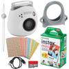 Fujifilm Instax Pal Digital Camera, 20 Fujifilm Mini Films, Decorative Stickers, Grip for Camera with USB, Micro SD and Cloth (Milky White) view 1
