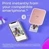 Canon Ivy 2 Mini Photo Printer (Blush Pink) - Bluetooth, Print from iOS & Android Devices, Bundle Incl. 110 Zink Sticky-Back Prints, LED Light Bar, Protective Case, and USB Cable view 3