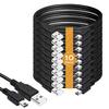(10-Pack) Mini USB Cable for TI 84 Plus CE Calculator - USB Charge and Data Cord Compatible with Texas Instruments TI84 Plus CE, TI-84 Plus, TI 89 Titanium, TI Nspire CX Graphing Calculator (6-Feet) view 1