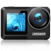 iZEEKER Action Camera 4K 60FPS with Touchscreen, 40M Underwater Camera Waterproof, Dual Screen Vlog Camera with EIS, WiFi, Remote Control with 2X 1350mAh Batteries, Battery Charger and Accessory Kit view 1