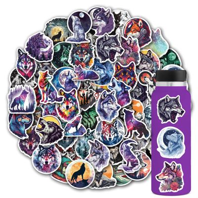 100 Pack Wolf Stickers,Wolf Decals for Kids Teens Girls,Gifts Vinyl Waterproof Stickers for Water Bottle Laptop