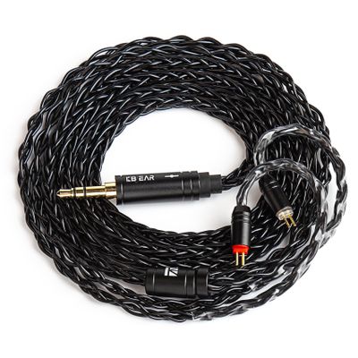 keephifi KBEAR ST12 Plus 2Meters Black IEM Cable 3.5 MM 2PIN Type, 8-trand 4N OFC Silver-Plated Upgraded Cable for KZ AS10 ZST ES4 ES3 BA10, CCZ CRA C10, TRN V80 V20