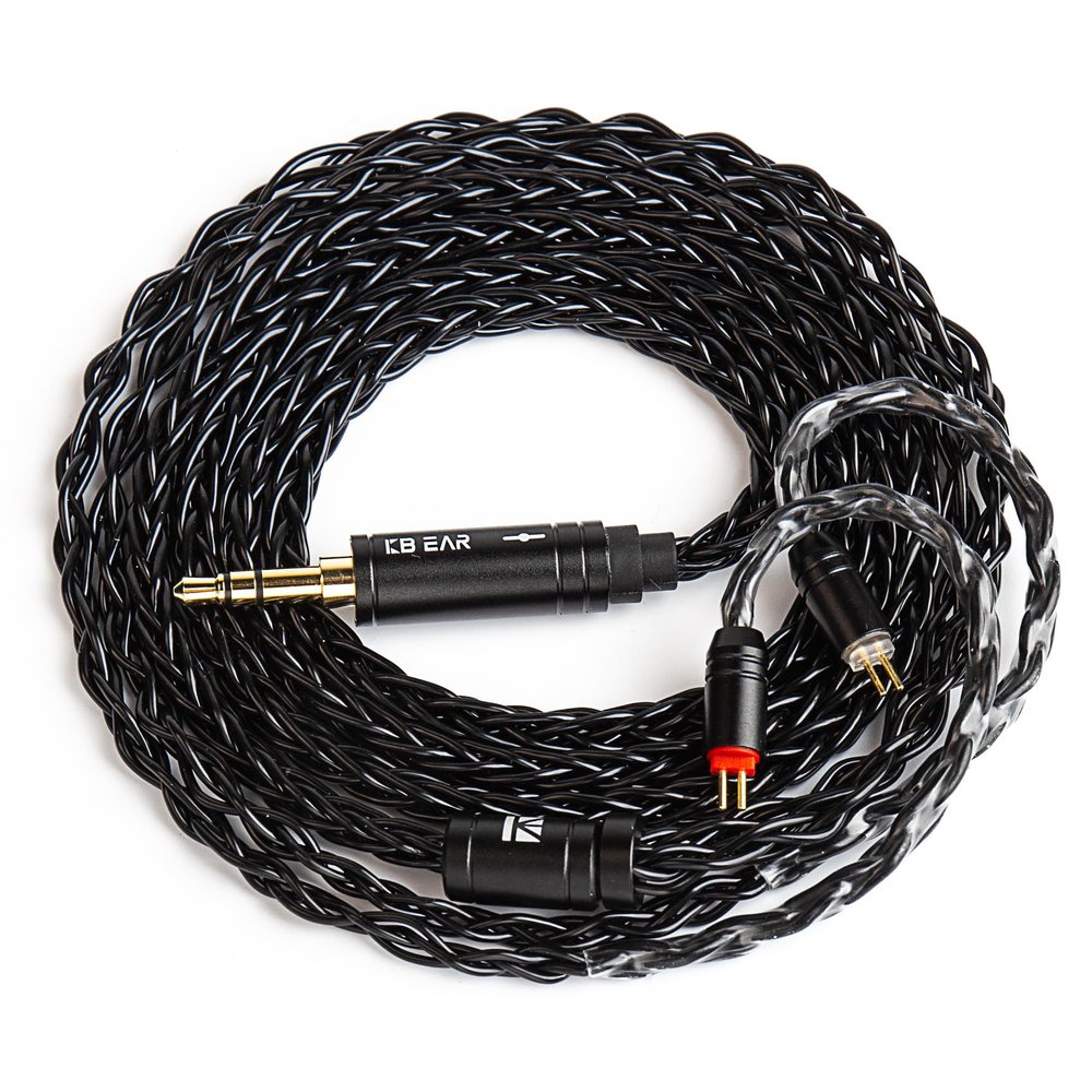 keephifi KBEAR ST12 Plus 2Meters Black IEM Cable 3.5 MM 2PIN Type, 8-trand 4N OFC Silver-Plated Upgraded Cable for KZ AS10 ZST ES4 ES3 BA10, CCZ CRA C10, TRN V80 V20