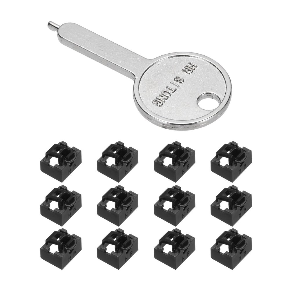 MECCANIXITY 12pcs Port Blocker Locking RJ45 Port/Dust PC Blocker with Coded Key,Black