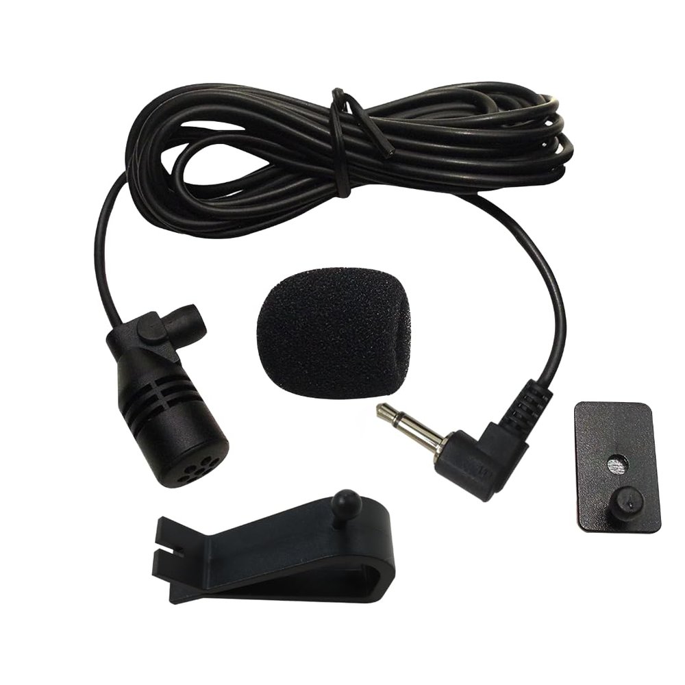 2024 Upgrade Car Microphone Stereo 3.5mm Jack Assembly Mic Car Radio Microphone for Kenwood Power Acoustik JVC Sony Jensen Alpine Car Vehicle Head Unit Bluetooth Enabled Audio GPS DVD
