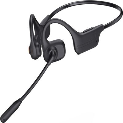 Caymuller Open Ear Headphones with Mic, Bluetooth Wireless Headset with Microphone, Multipoint Connect Bluetooth 5.3 Headphone, Sweatproof Wireless Headset for Work, Driving, Running, Workouts