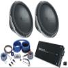 Audiosavings Bundle: (2) Kicker 51CWQ154 15" Car Audio Subwoofer Bundle with Rockville Krypton M5 Mono 1 Ohm Car Amplifier, Rockville RWK0CU 100% Copper Amp Installation Wire Kit (4 Items) view 1
