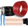 1/0 Gauge Wire(20ft Each - Red/Black) Copper Clad Aluminum CCA - Primary Automotive Wire,Car Amplifier Power & Ground Cable with 10-in Cable Cutter for Car Stereo,Solar, Auto, RV Trailer & Marine view 1