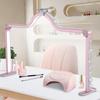 Half Moon Light for Nail Desk, 34.5In Foldable Square Nail Tech Lamp with Phone Holder, 3000-6000K Dimmable Half Moon Manicure Light for Lash Eyelash Extension, Tattoo, Eyebrows, Crafts (Rose Gold, A) view 1