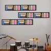 CD DVD Storage Shelf,Wall Mount 34 Inch Media Storage Rack CD DVD Organizer Metal Floating Shelf Metal Black Wall Shelf for CDs, DVDs and Books view 2