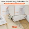 DEPOW Power Strips with Surge Protection, 10 FT Braided Extension Cord with Multiple Outlets-8 AC Outlets 4 USB Ports (2 USB C), 1700 Joule Surge Protector with Flag Plug for Home Office, White view 4