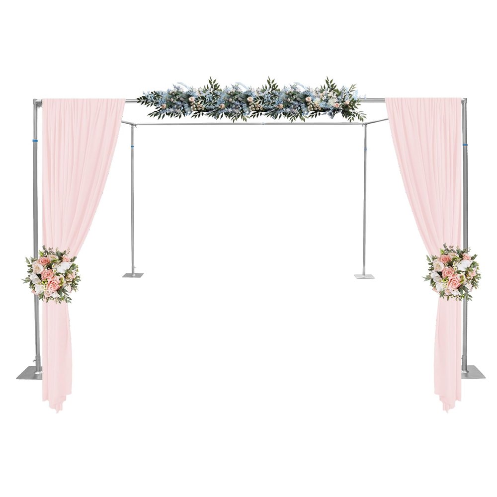 10FT Wedding Backdrop Stand, Adjustable 4 Post Wedding Canopy Chuppah, Heavy Duty Engagement Flower Wall Background Frame Kit for Birthday Photo Booth Baby Shower Party Decorations