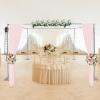10FT Wedding Backdrop Stand, Adjustable 4 Post Wedding Canopy Chuppah, Heavy Duty Engagement Flower Wall Background Frame Kit for Birthday Photo Booth Baby Shower Party Decorations view 3