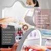 Half Moon Light for Nail Desk, 34.5In Foldable Square Nail Tech Lamp with Phone Holder, 3000-6000K Dimmable Half Moon Manicure Light for Lash Eyelash Extension, Tattoo, Eyebrows, Crafts (Gold, A) view 3