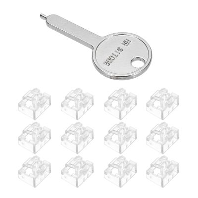 MECCANIXITY 12pcs Port Blocker Locking RJ45 Port/Dust PC Blocker with Coded Key,Transparent