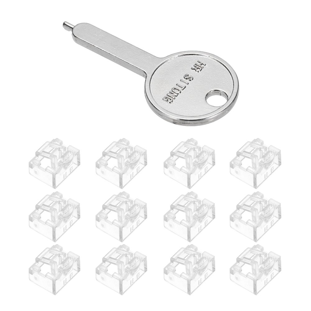 MECCANIXITY 12pcs Port Blocker Locking RJ45 Port/Dust PC Blocker with Coded Key,Transparent