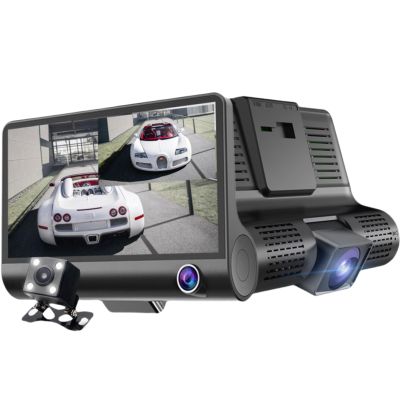 Car Dashboard Camera, 3 Lenses DVR with HDR Parking Monitor, Cam Recorder for Monitor with Sens