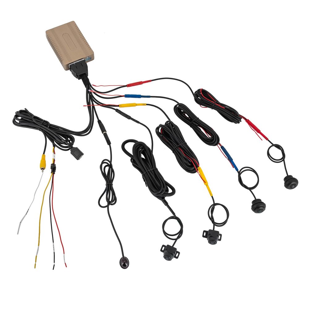 360 Degree Bird View System, Universal Parking Assistance System with Night Vision, 720p Panoramic View All Round Rear View Camera System with 4-Camera, Driving Recorder for Rvs Trucks Trailers etc